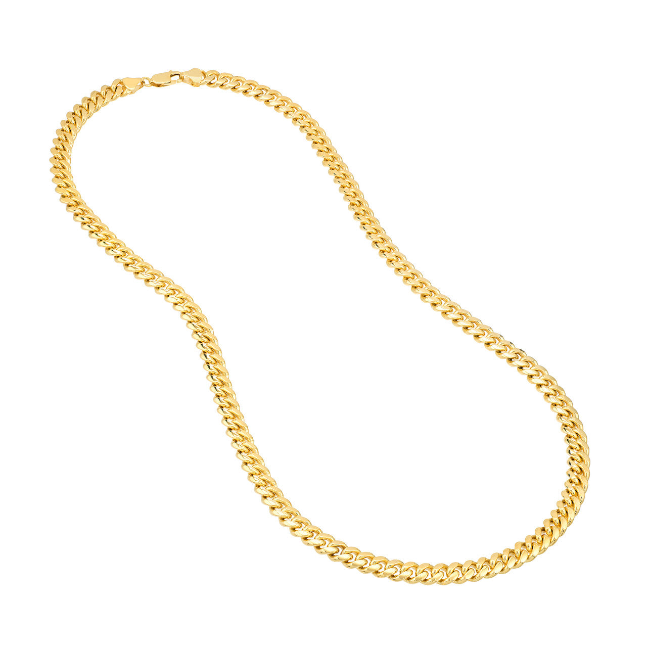 14K Yellow Gold 8.10mm Solid Miami Cuban Link Chain with Lobster Lock