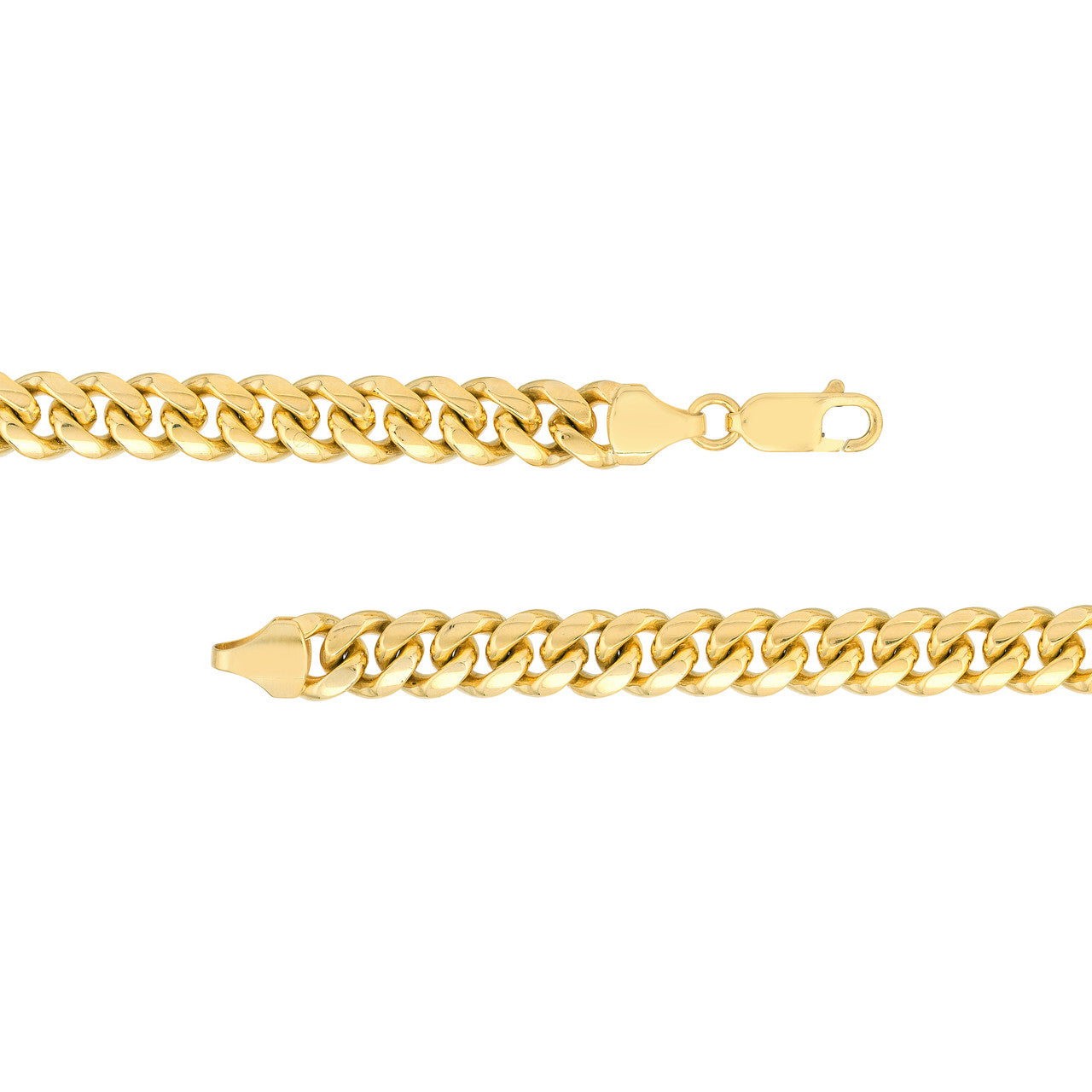 14K Yellow Gold 8.10mm Solid Miami Cuban Link Chain with Lobster Lock