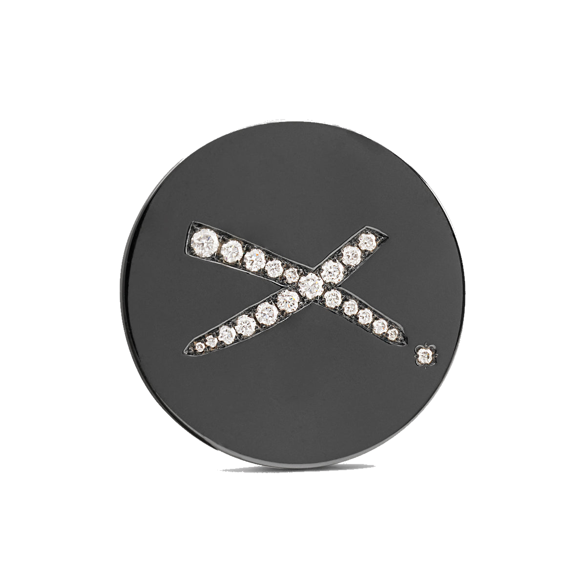 The Majesty - Black Titanium &amp; Lab Grown Diamond Doubloon Golf Ball Marker