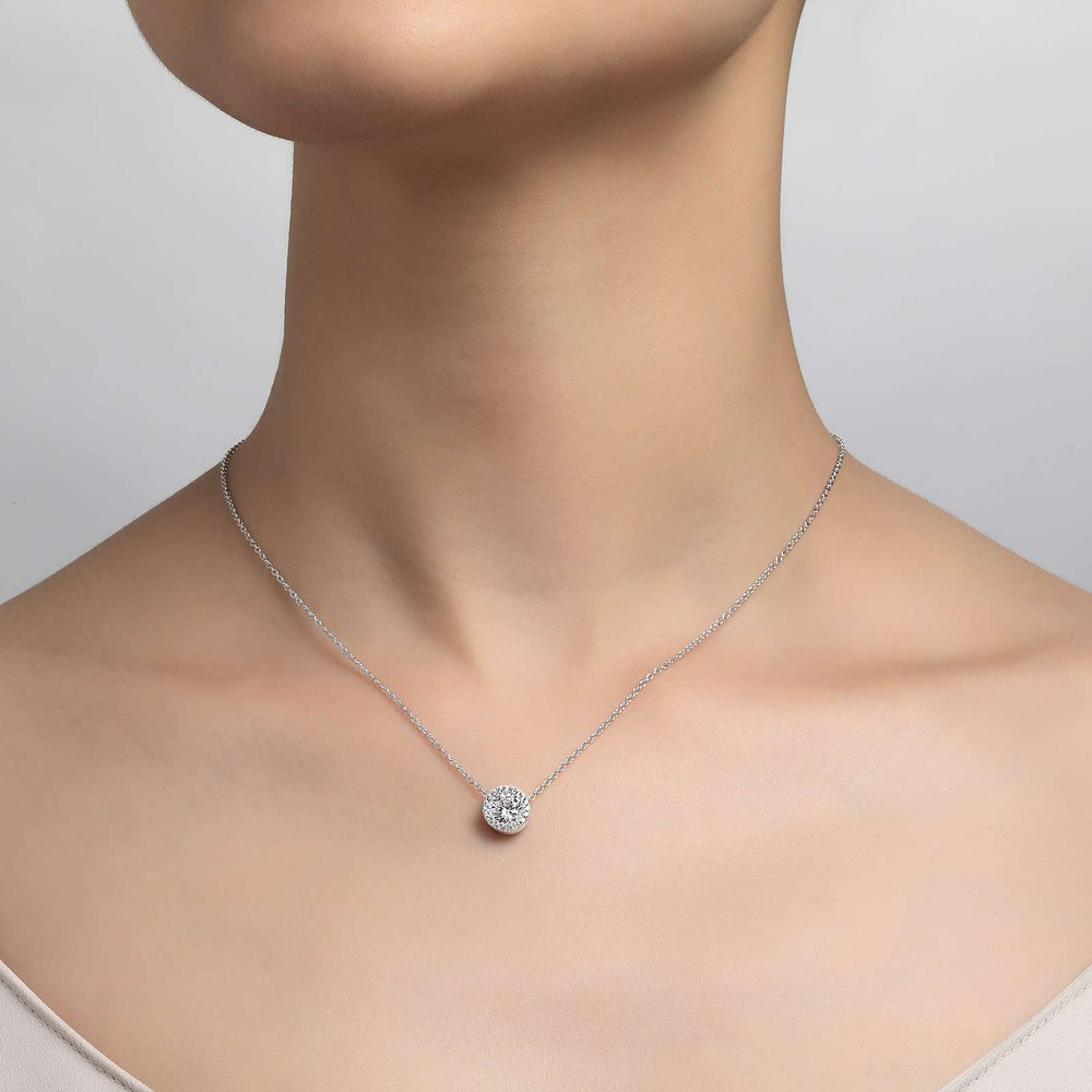 Lafonn Simulated Diamond 1.23ct Halo Necklace N0038CLG