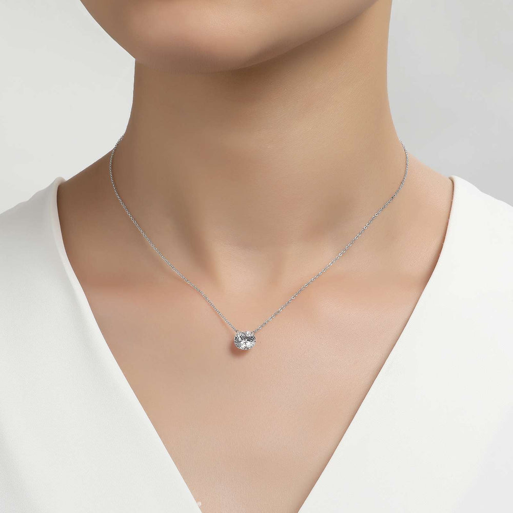 Lafonn Simulated Diamond 2.00ct Frameless Solitaire Necklace N0070CLP