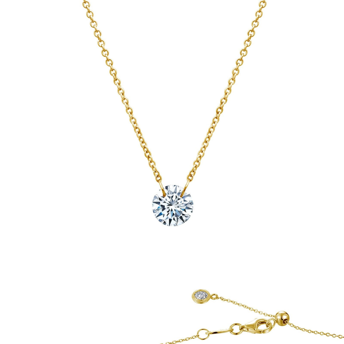 Lafonn Simulated Diamond 1.00ct Frameless Solitaire Necklace N0090CLG