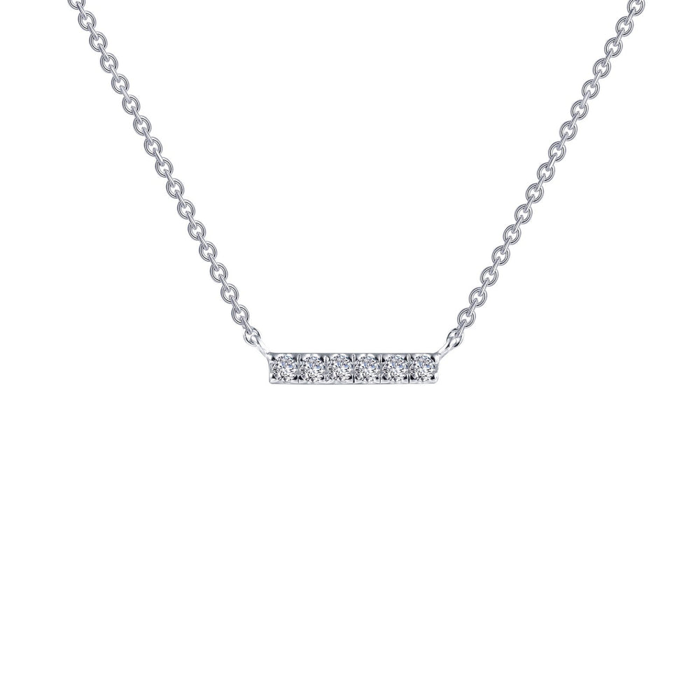 Lafonn Simulated Diamond Dainty Bar Necklace N0096CLP