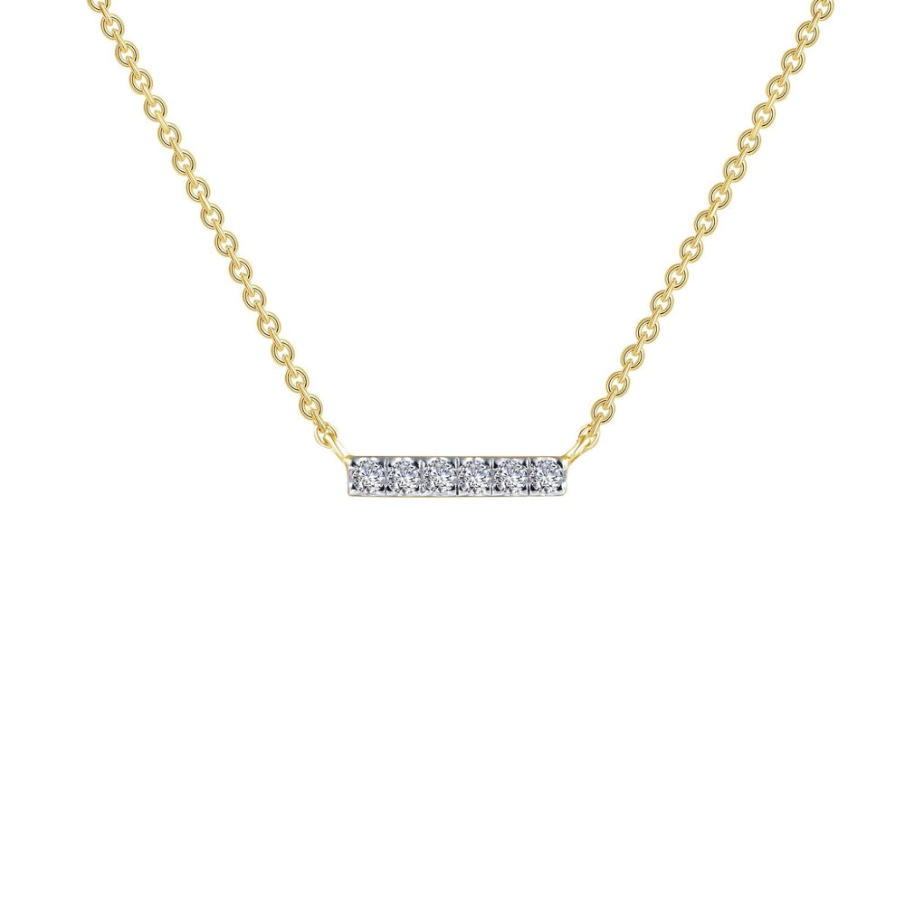 Lafonn Simulated Diamond Dainty Bar Necklace N0096CLT