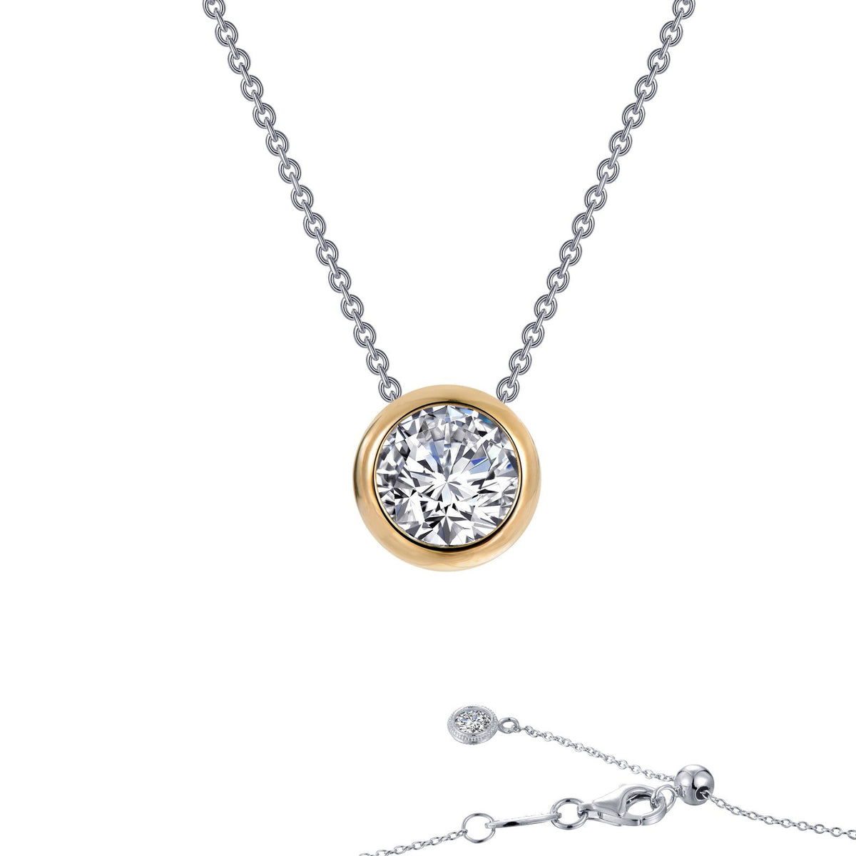 Lafonn Simulated Diamond Bezel Solitaire Slider Necklace N0130CLT18