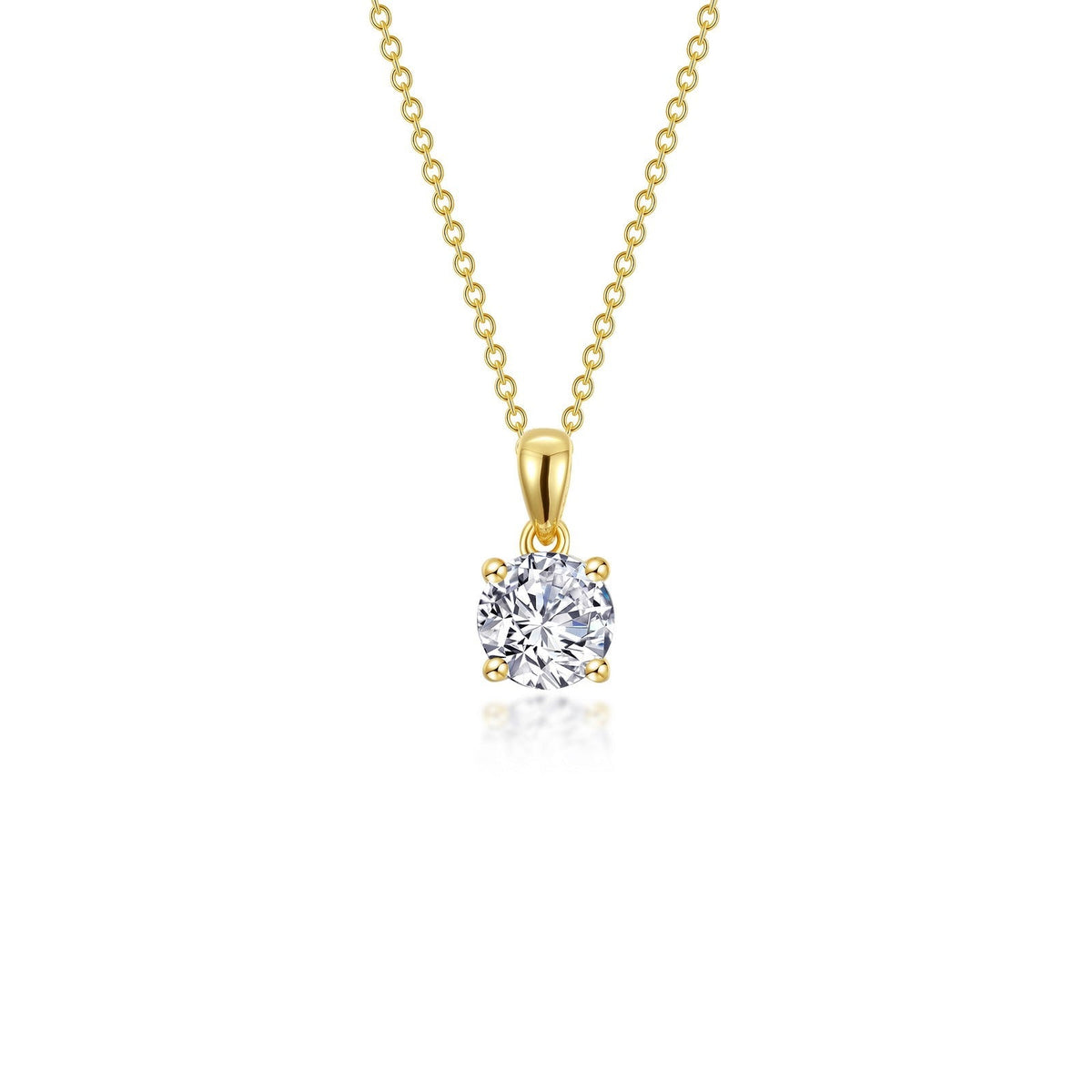 Lafonn Simulated Diamond 0.85ct 4 Prong Solitaire Necklace N0304CLG