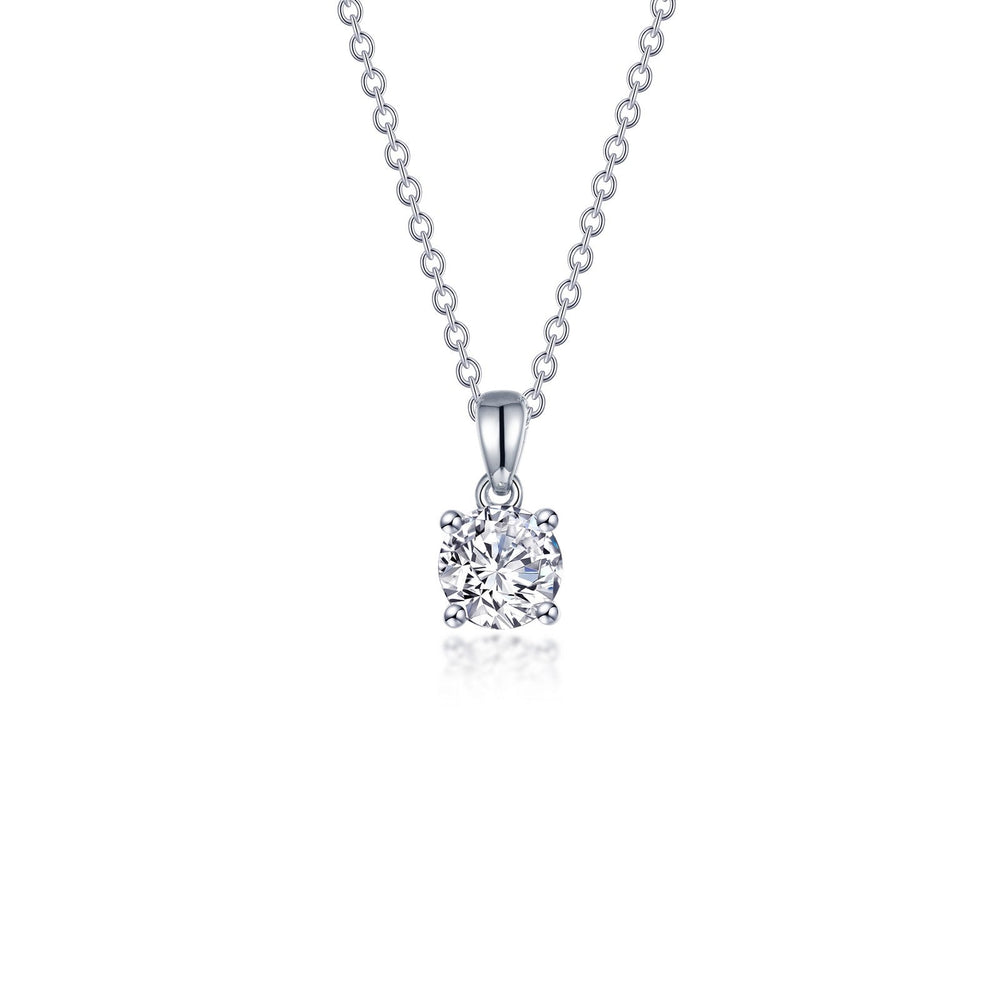 Lafonn Simulated Diamond 0.85ct 4 Prong Solitaire Necklace N0304CLP
