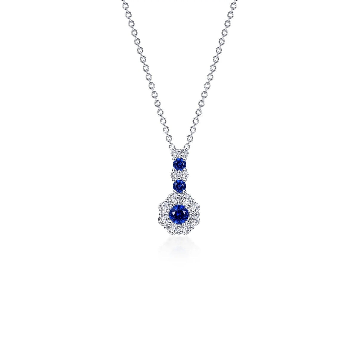 Lafonn Simulated Diamond &amp; Sapphire Flower Necklace N0327CSP20