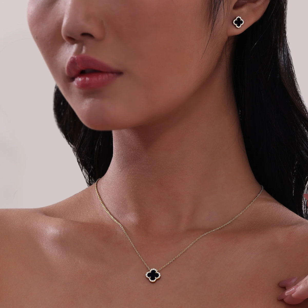 Lafonn Simulated Diamond &amp; Black Onyx Halo Necklace N0334OXG20