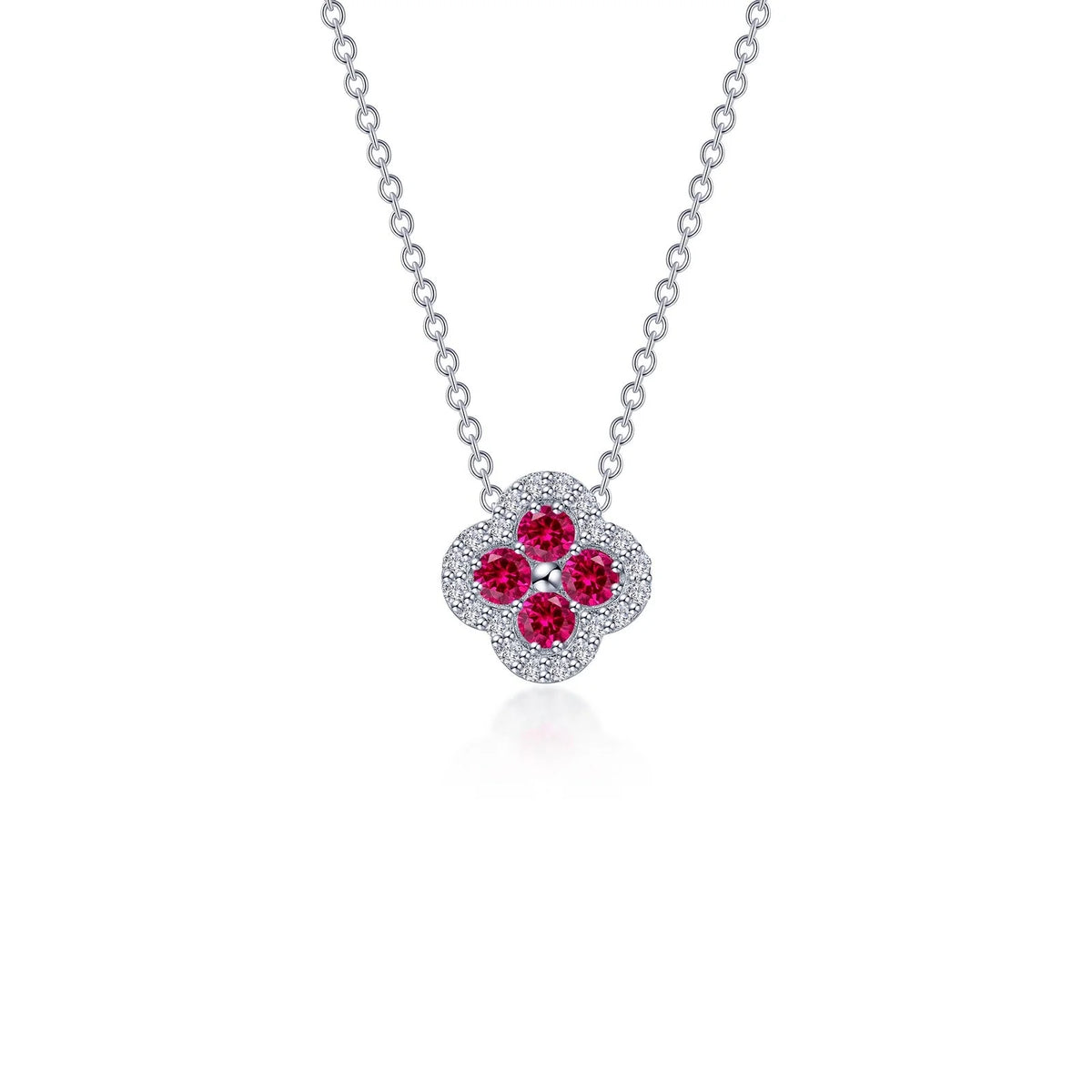 Lafonn Simulated Diamond &amp; Ruby Necklace N0335CRP20