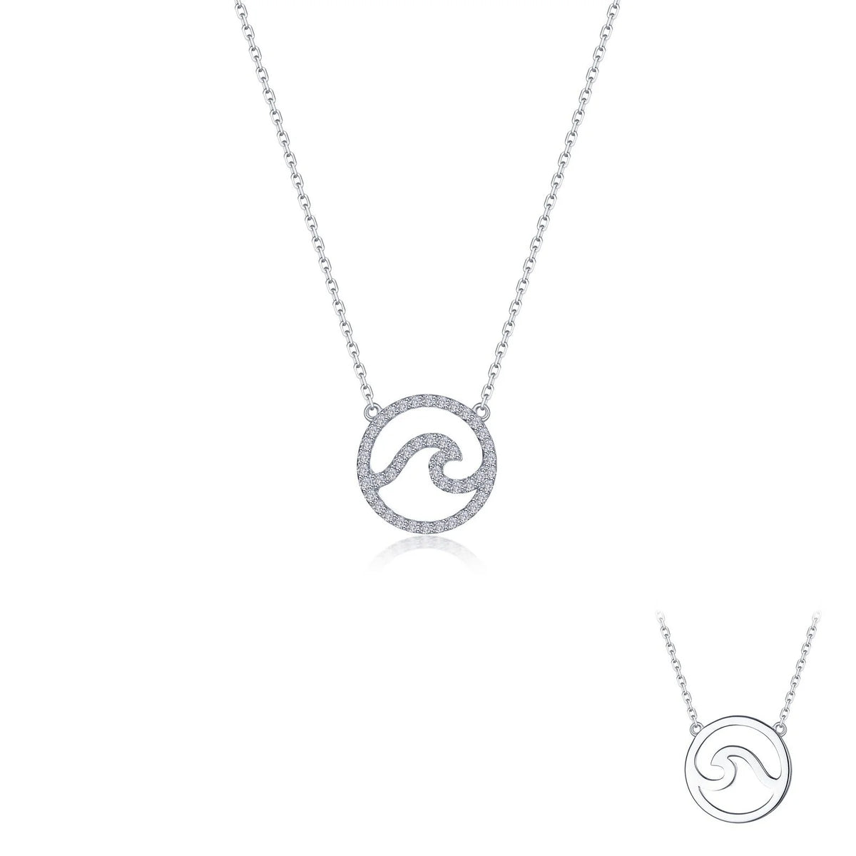 Lafonn Simulated Diamond Ocean Wave Necklace N0349CLP