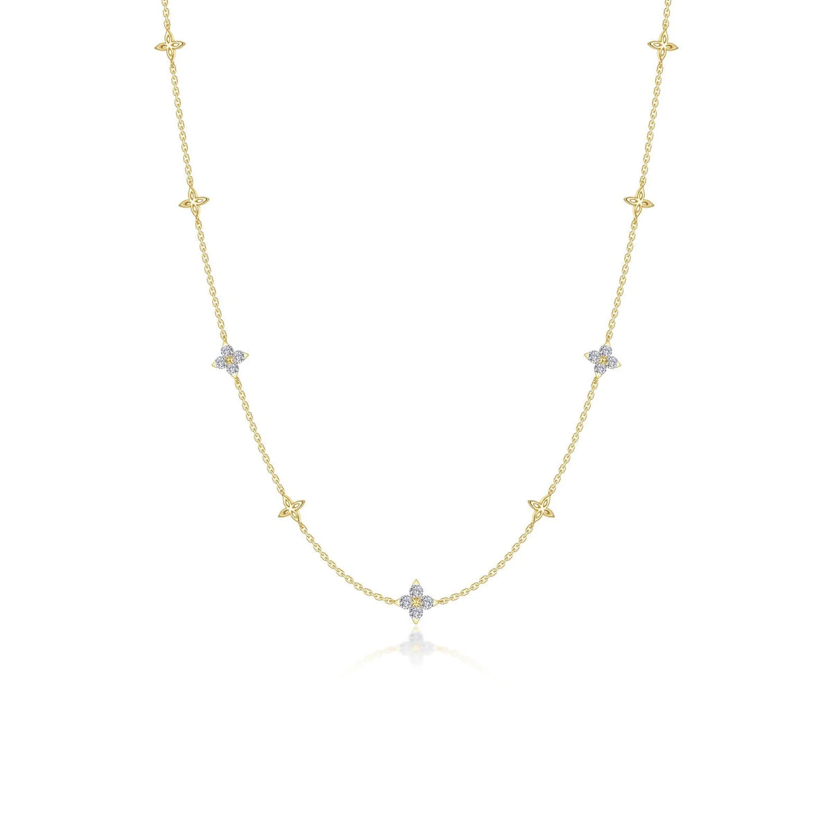 Lafonn Simulated Diamond Trillium Station Necklace N0352CLG