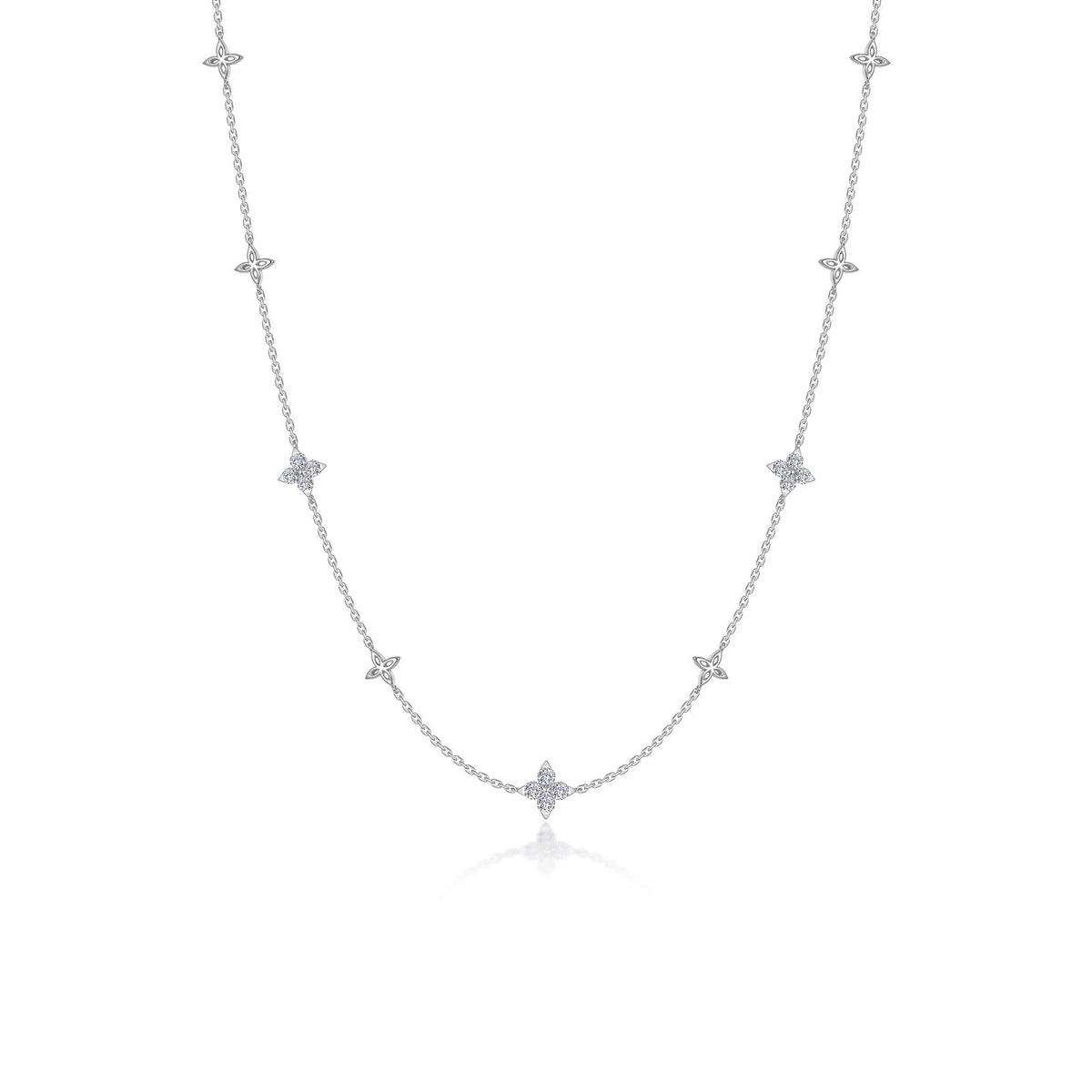 Lafonn Simulated Diamond Trillium Station Necklace N0352CLP
