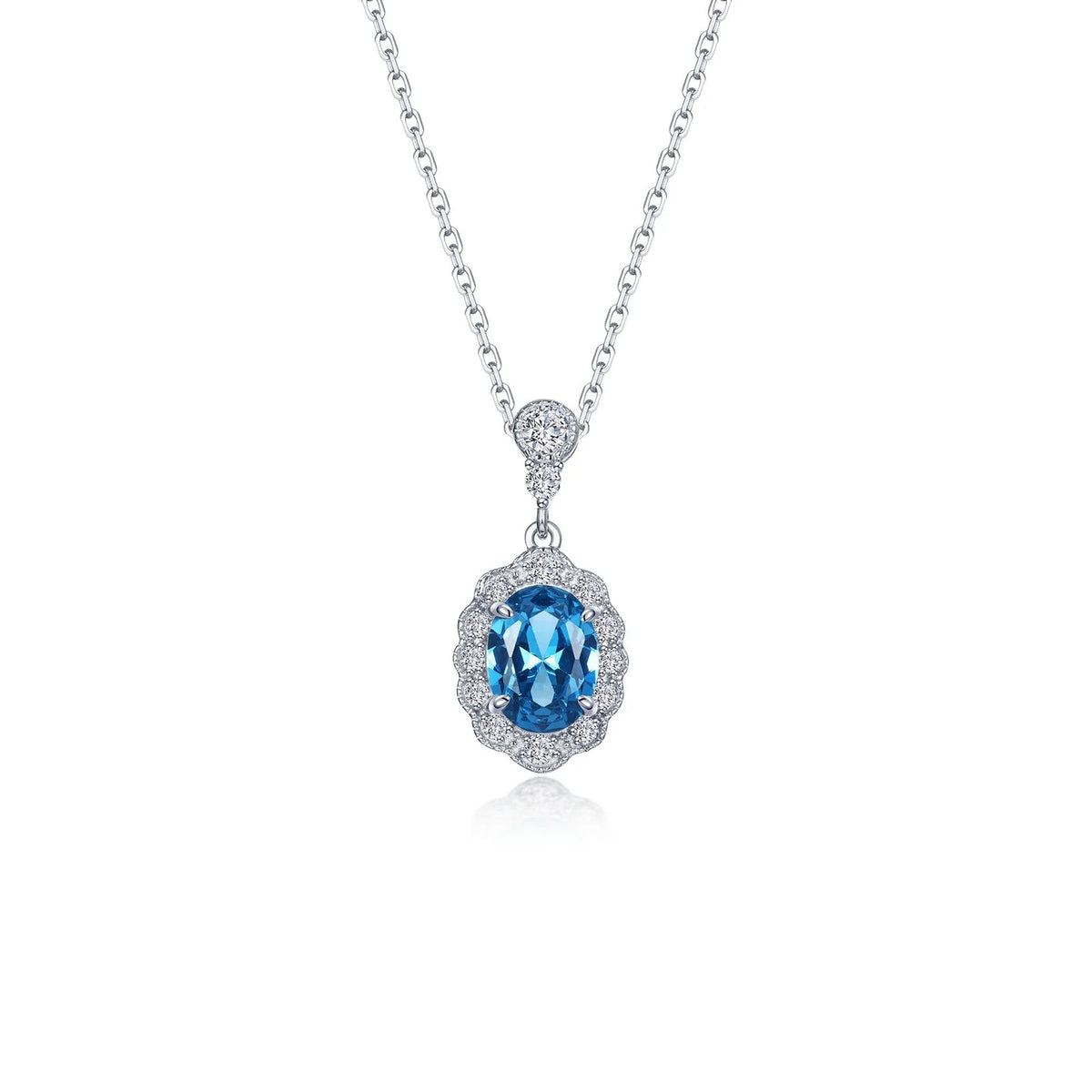 Lafonn Simulated Diamond &amp; Blue Topaz Cloud Essence Necklace N0353BTP20