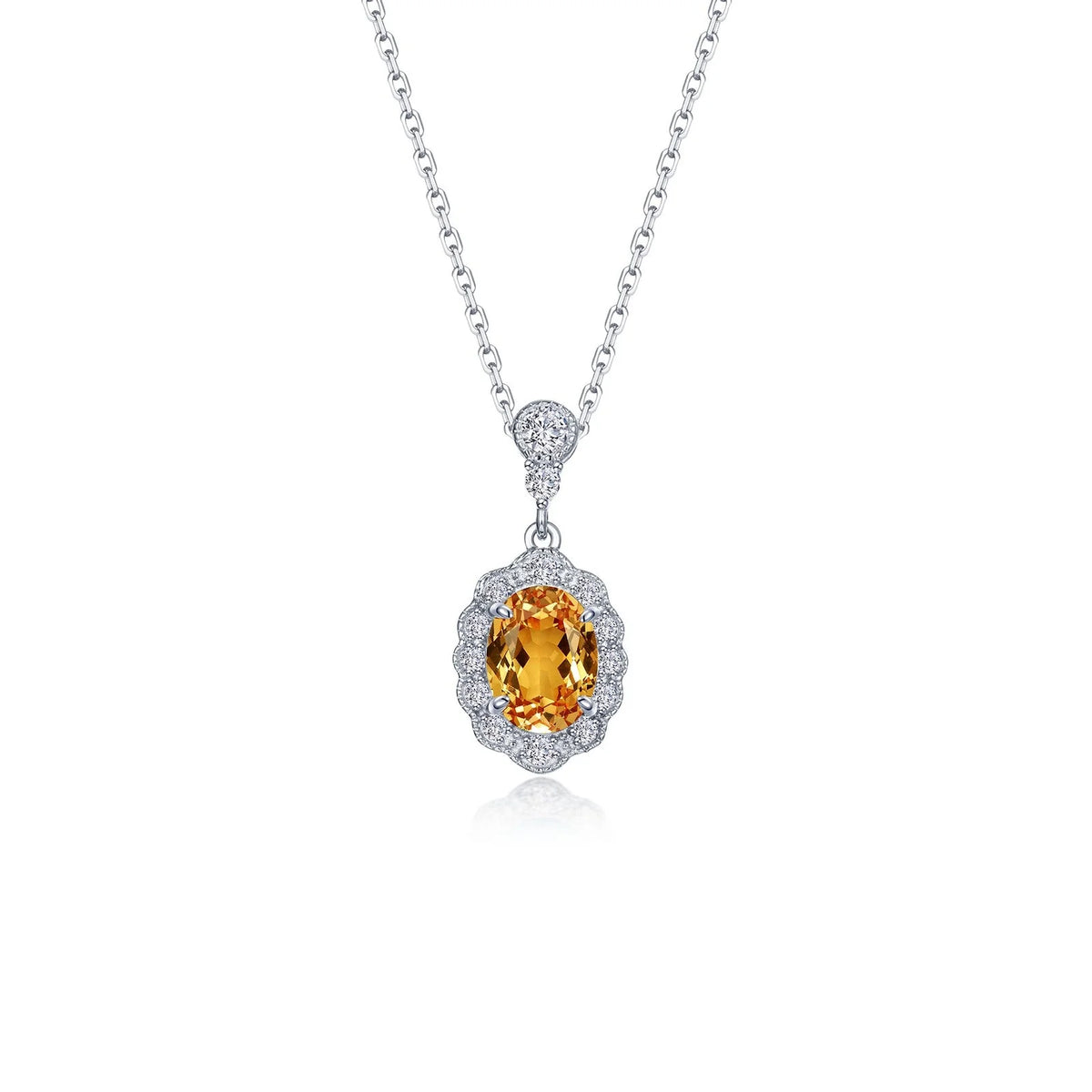 Lafonn Simulated Diamond &amp; Citrine Clementine Essence Necklace N0353CTP20