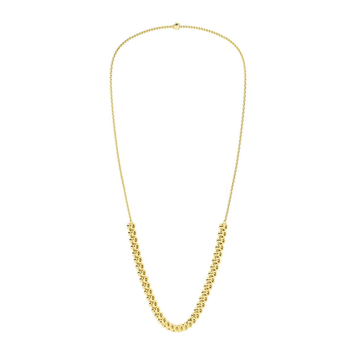 2 Carat Round Lab Grown Diamond 14K Gold Half Eternity Tennis Necklace