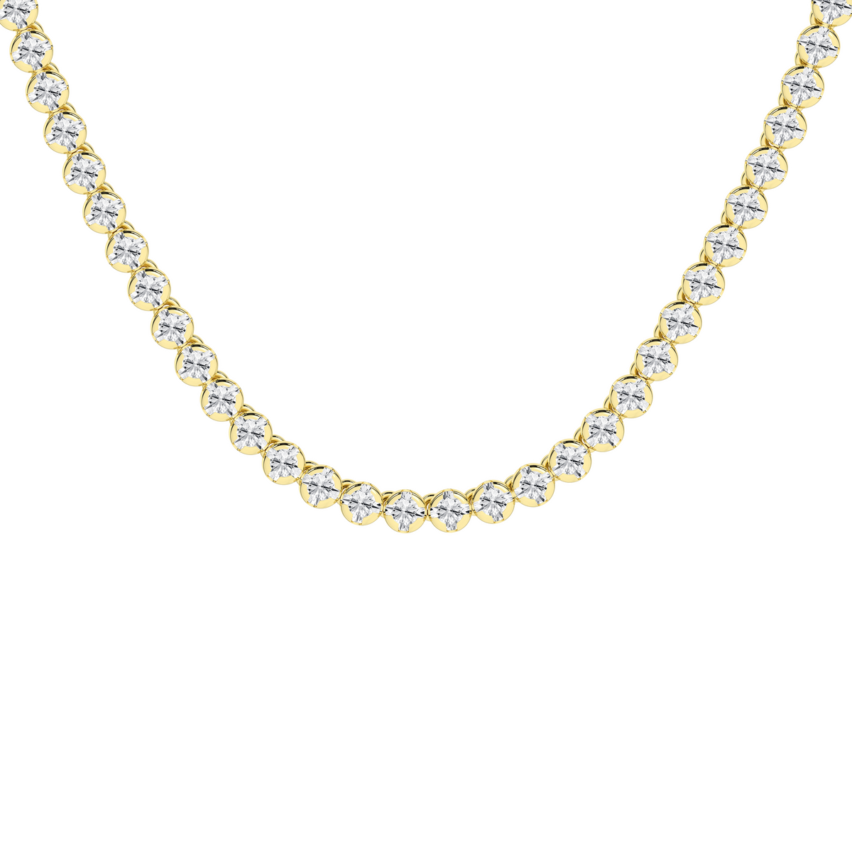 2 Carat Round Lab Grown Diamond 14K Gold Half Eternity Tennis Necklace