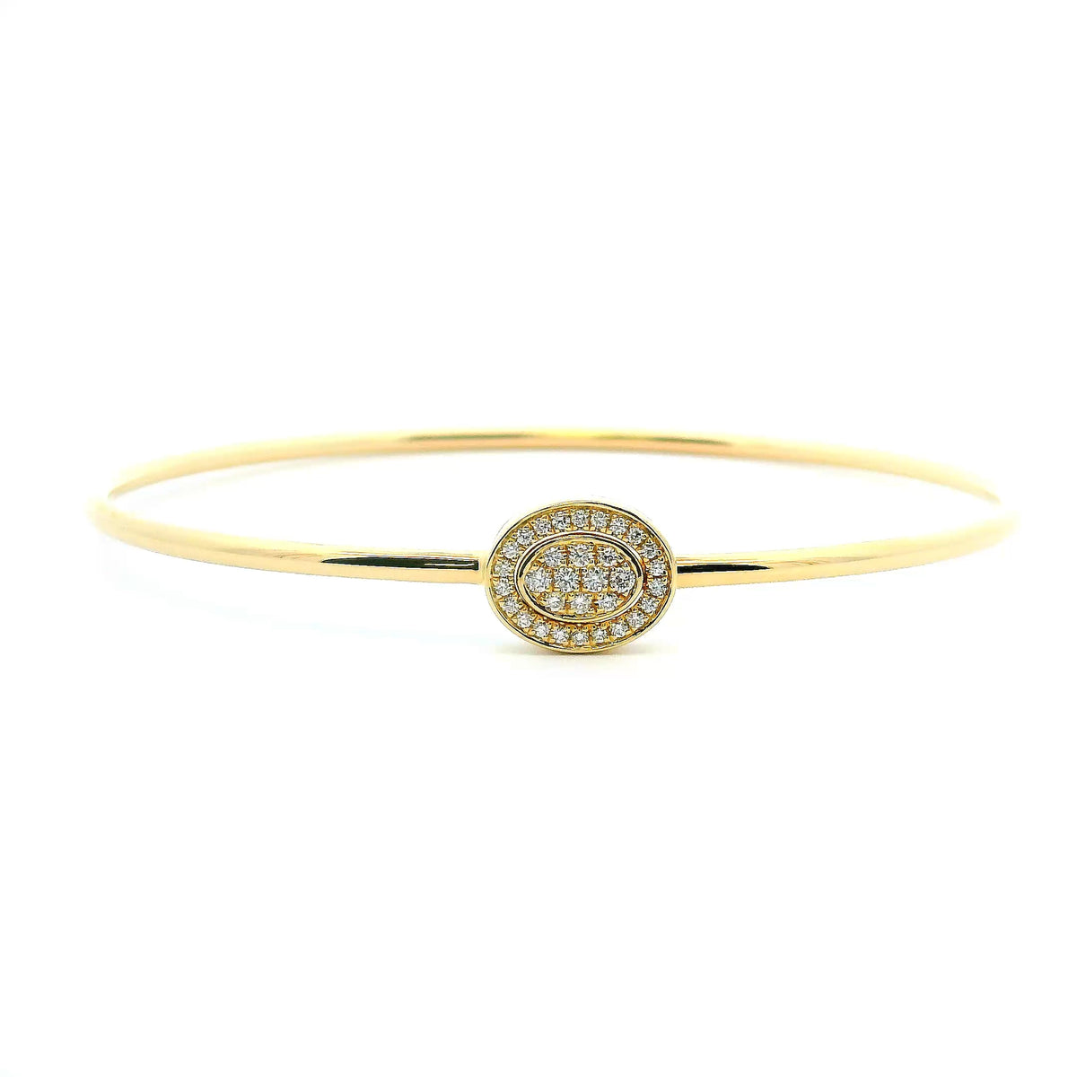 14K Yellow Gold 0.20cttw. Diamond Flexible Bangle Bracelet