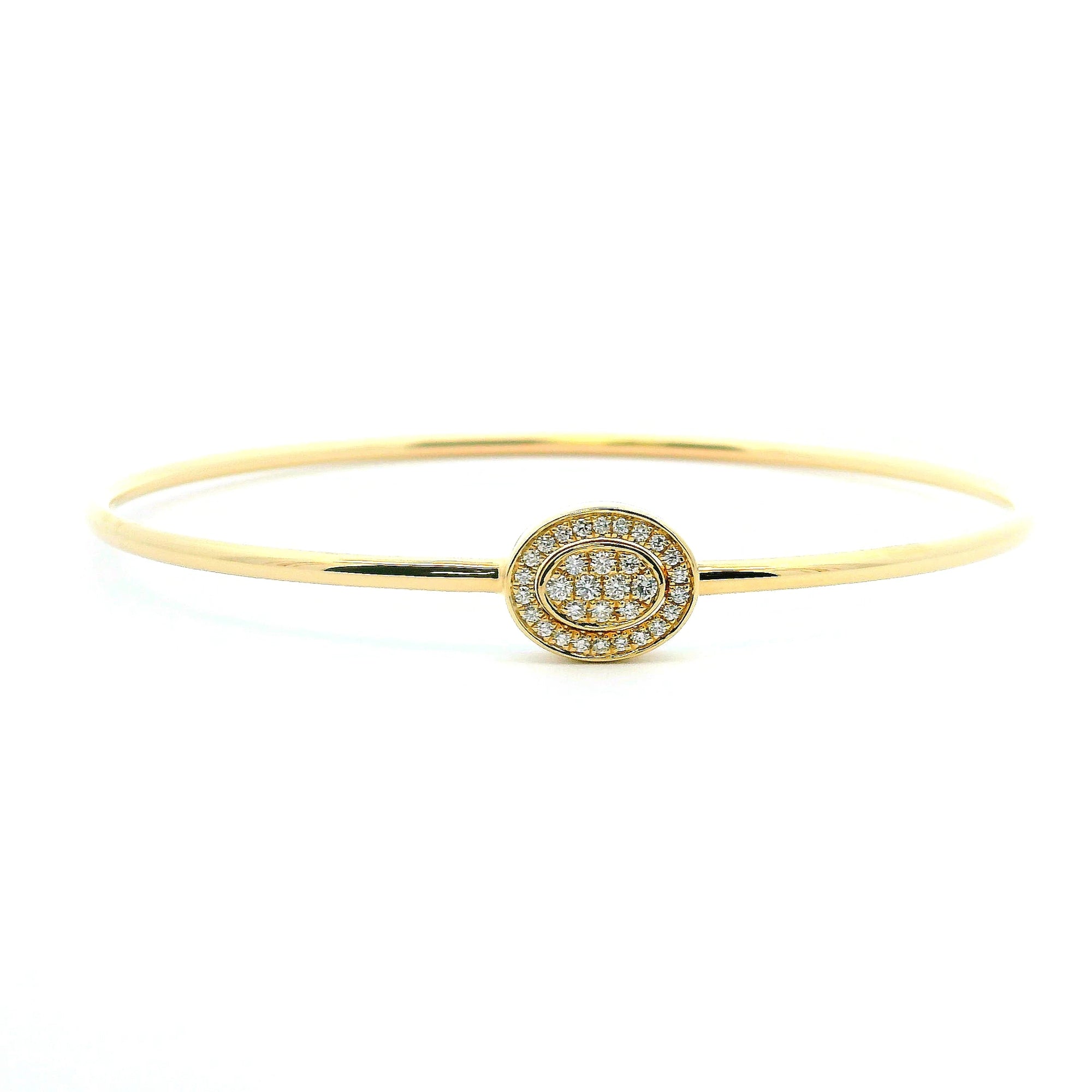 14K Yellow Gold 0.20cttw. Diamond Flexible Bangle Bracelet