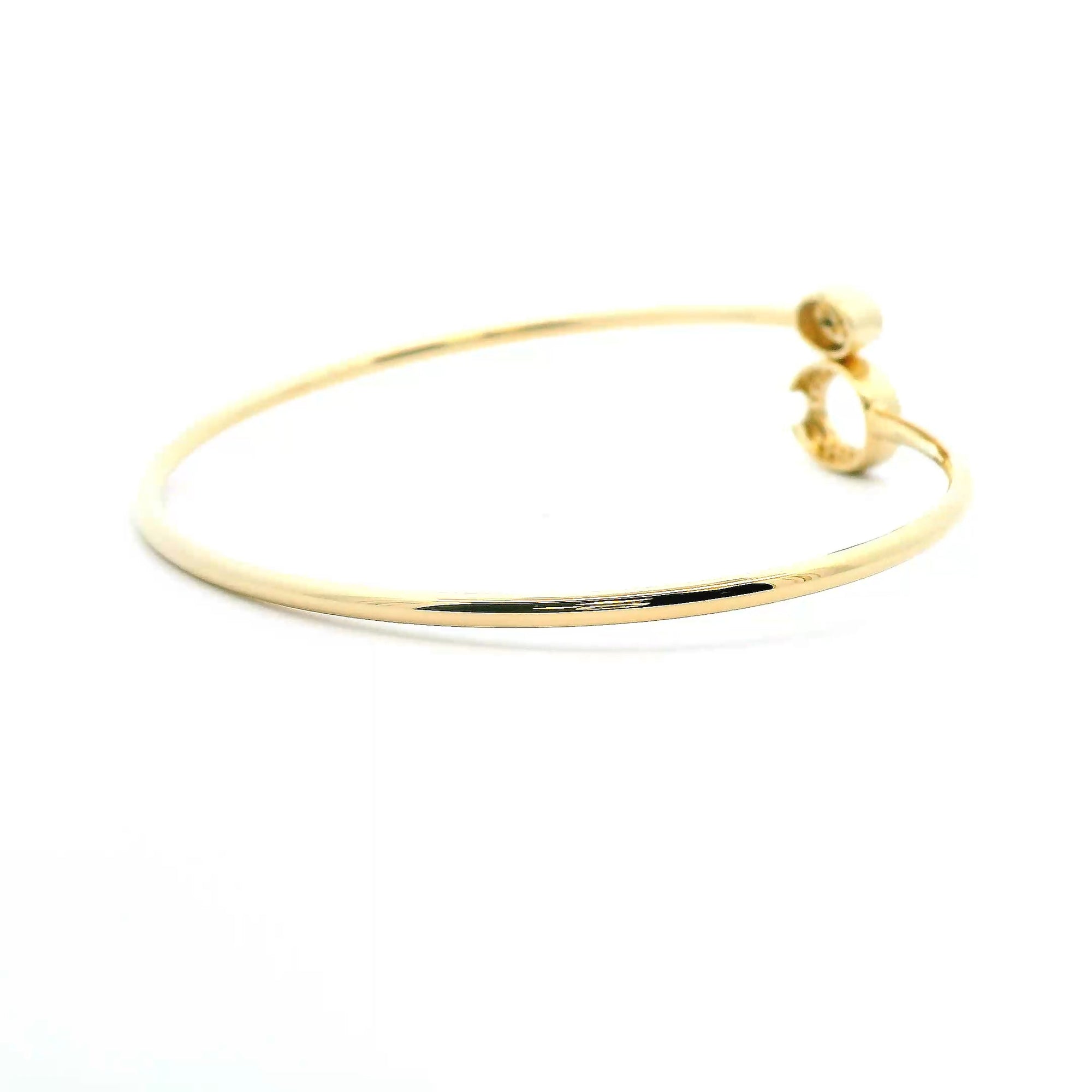 14K Yellow Gold 0.20cttw. Diamond Flexible Bangle Bracelet