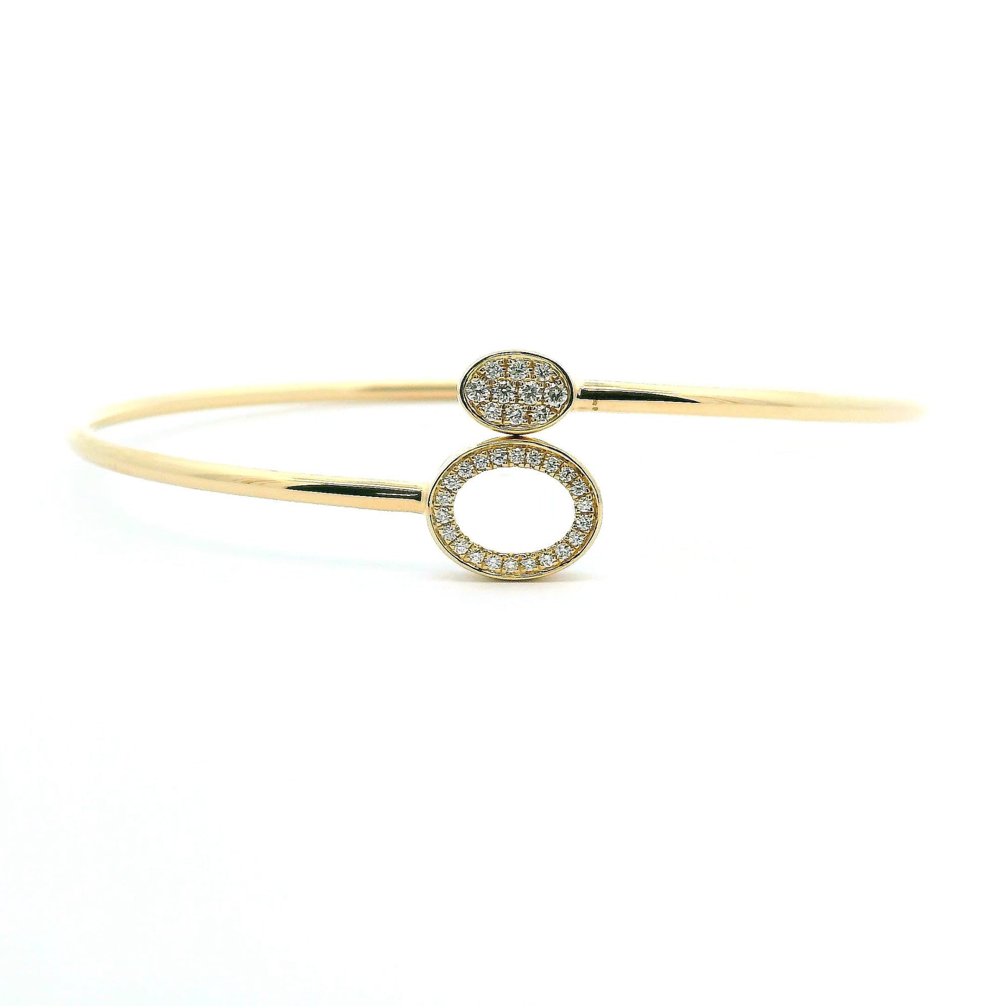 14K Yellow Gold 0.20cttw. Diamond Flexible Bangle Bracelet