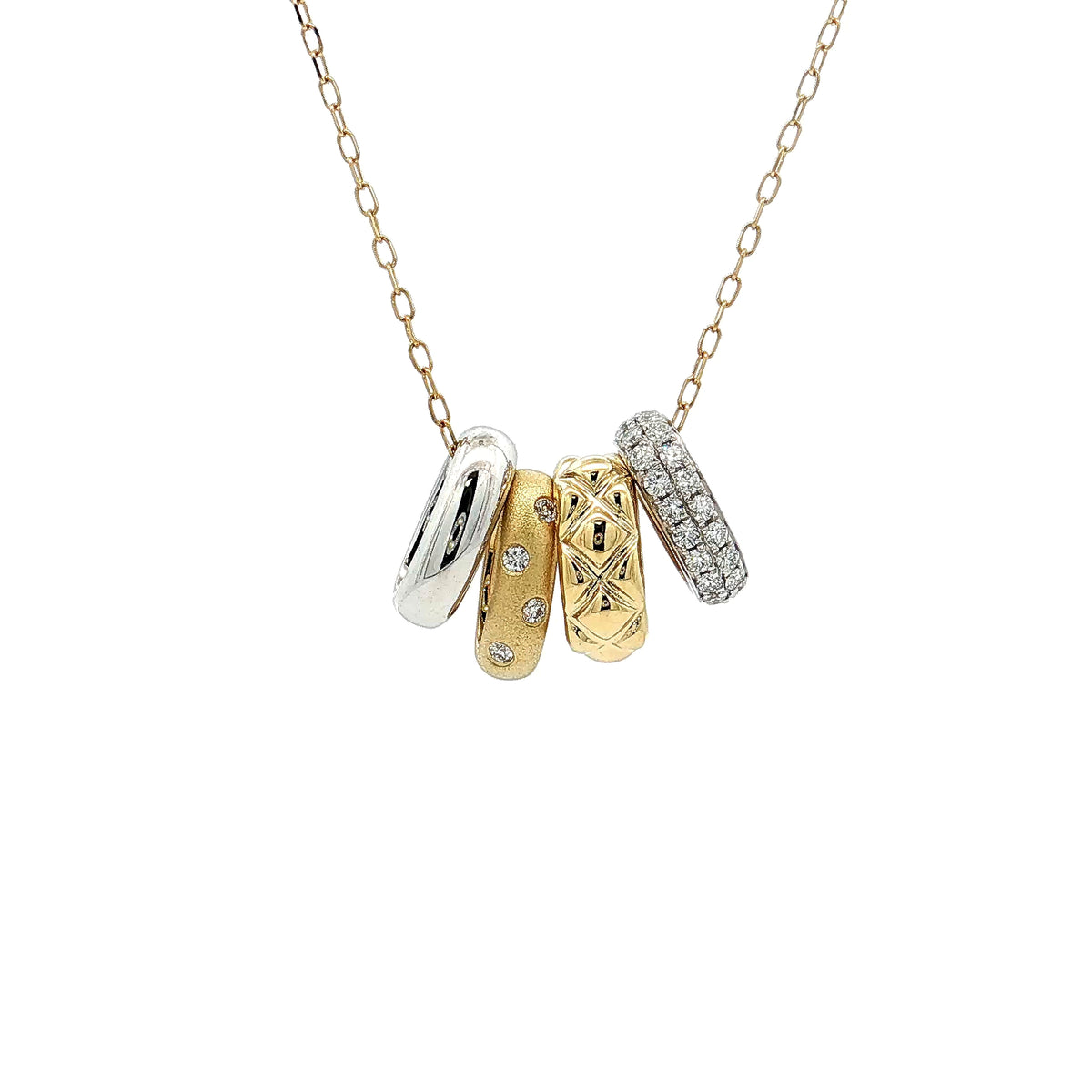 A. Jaffe 14K Yellow &amp; White Gold 0.44cttw. Diamond Multi Pendant Necklace