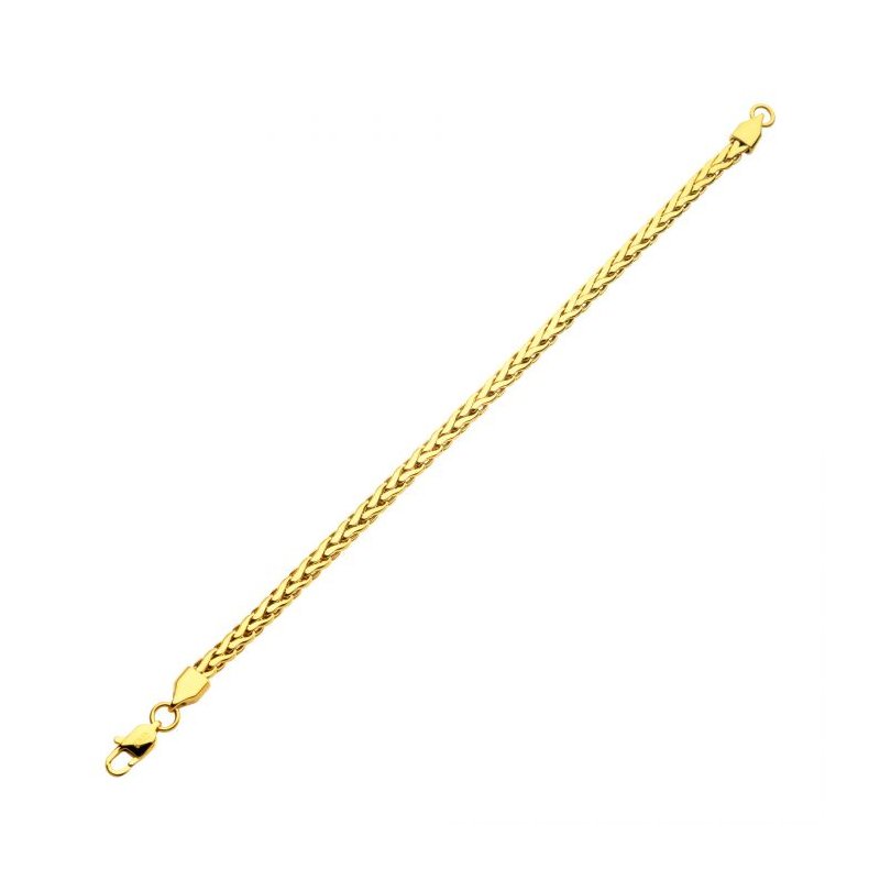 5mm 18K Gold Plated Stainless Steel High Polish Spiga Chain 8.0" Bracelet NSTC2405GP-800