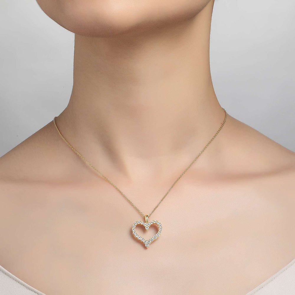 Lafonn Simulated Diamond Open Heart Pendant Necklace P0146CLG