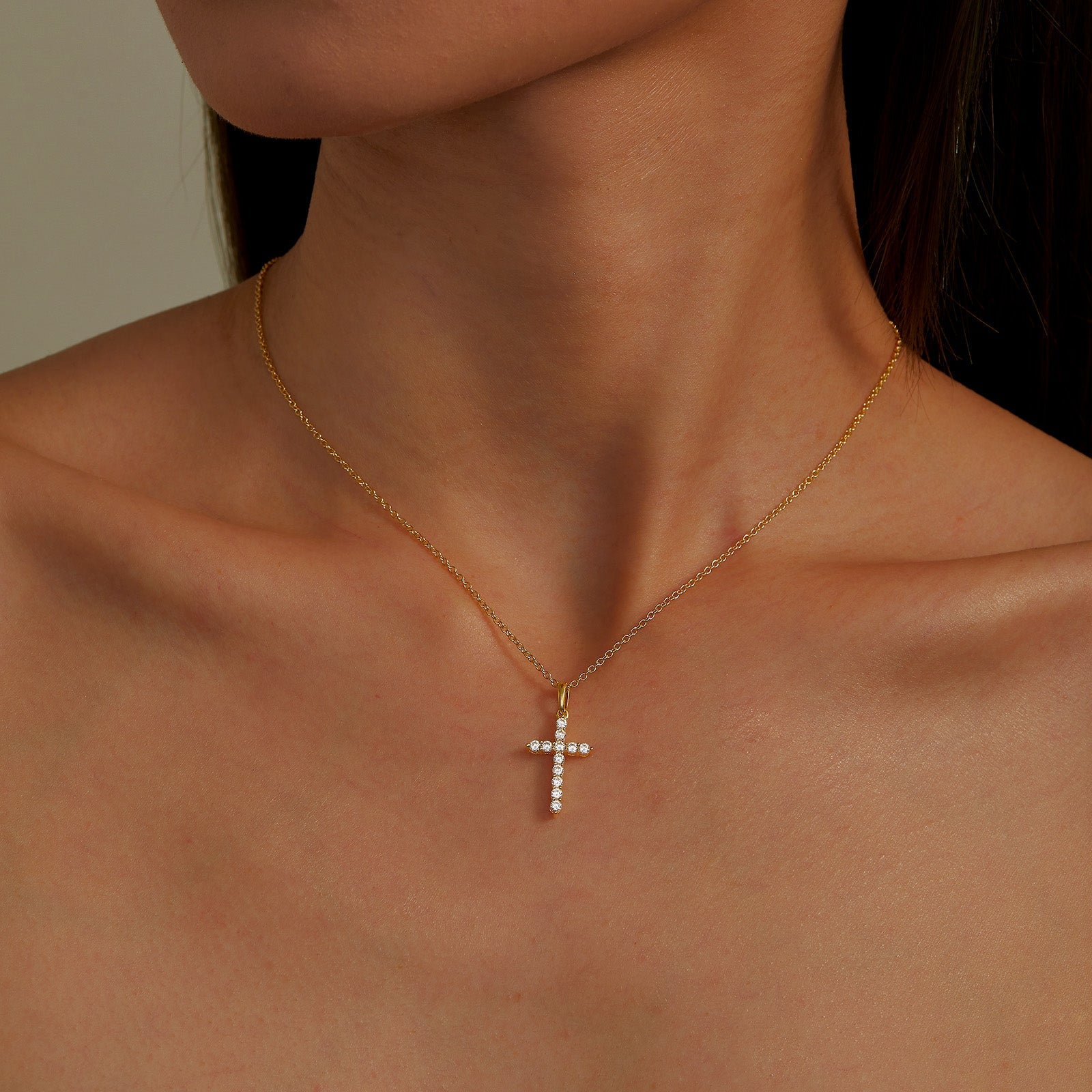 Lafonn Simulated Diamond 0.36ct Cross Necklace P0165CLG