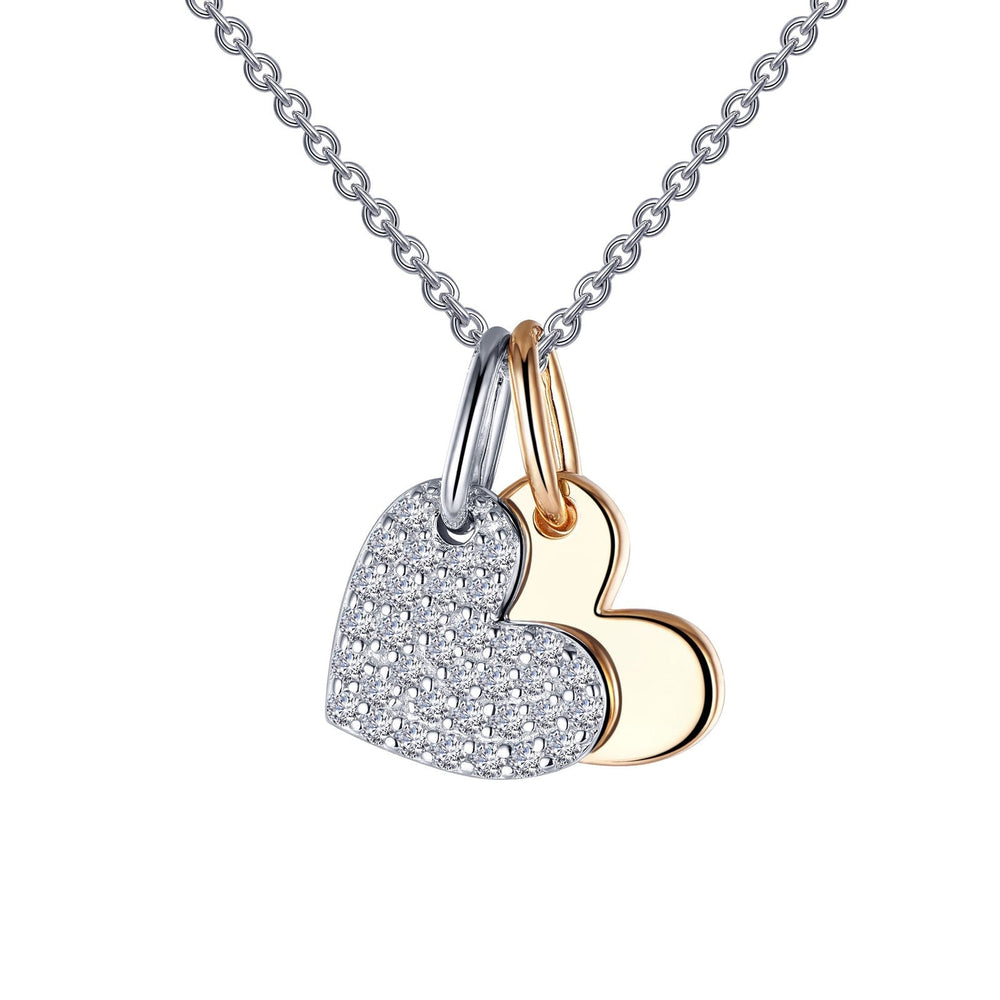 Lafonn Simulated Diamond Heart Shadow Pendant Necklace P0215CLT