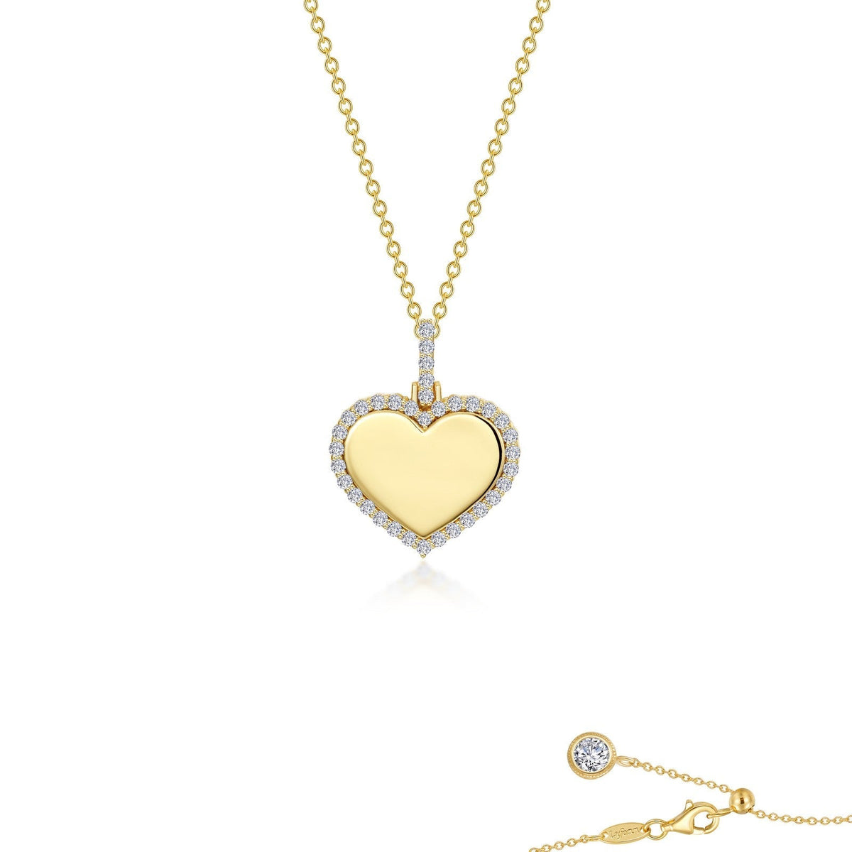 Lafonn Simulated Diamond Fancy Heart Pendant Necklace P0292CLG