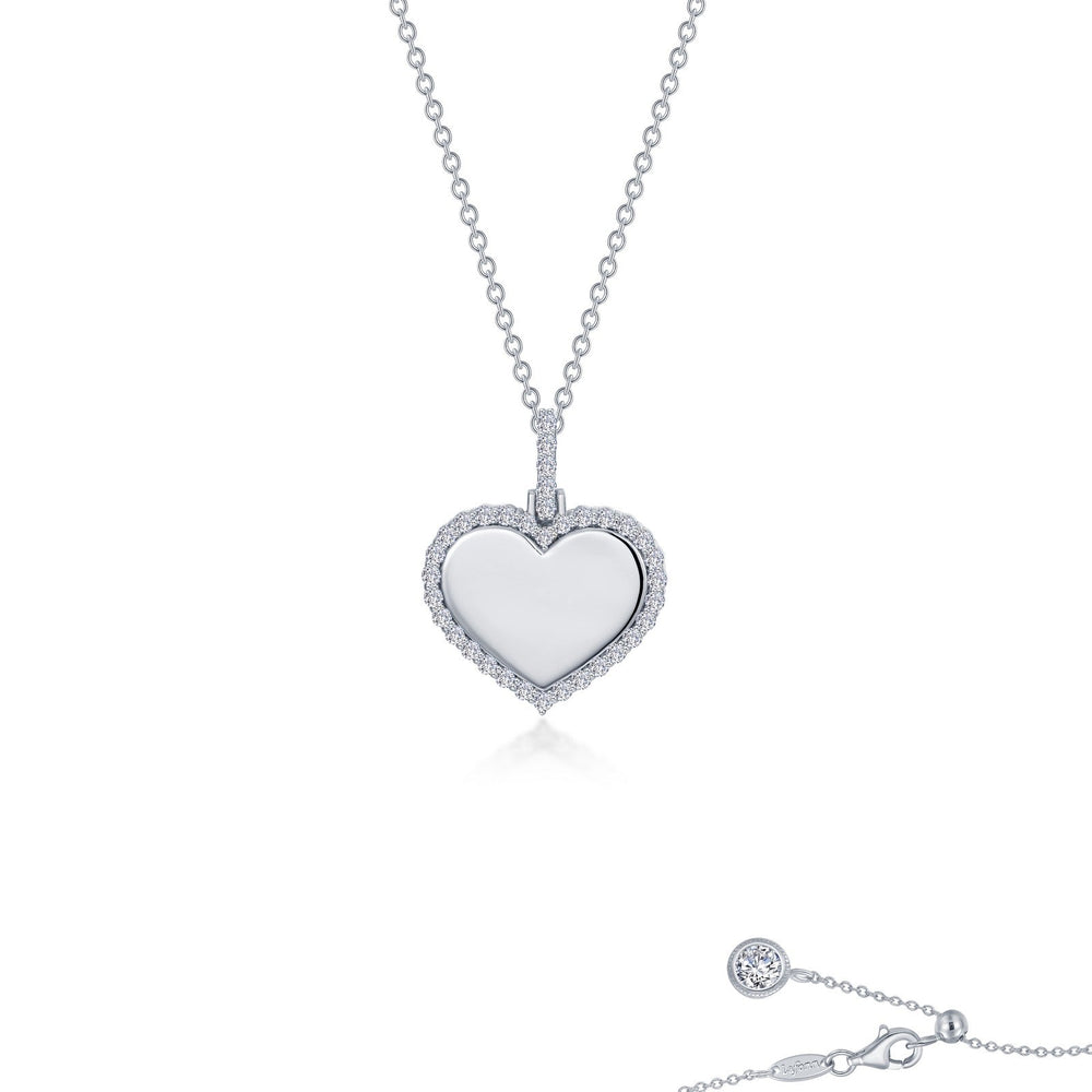Lafonn Simulated Diamond Fancy Heart Pendant Necklace P0292CLP