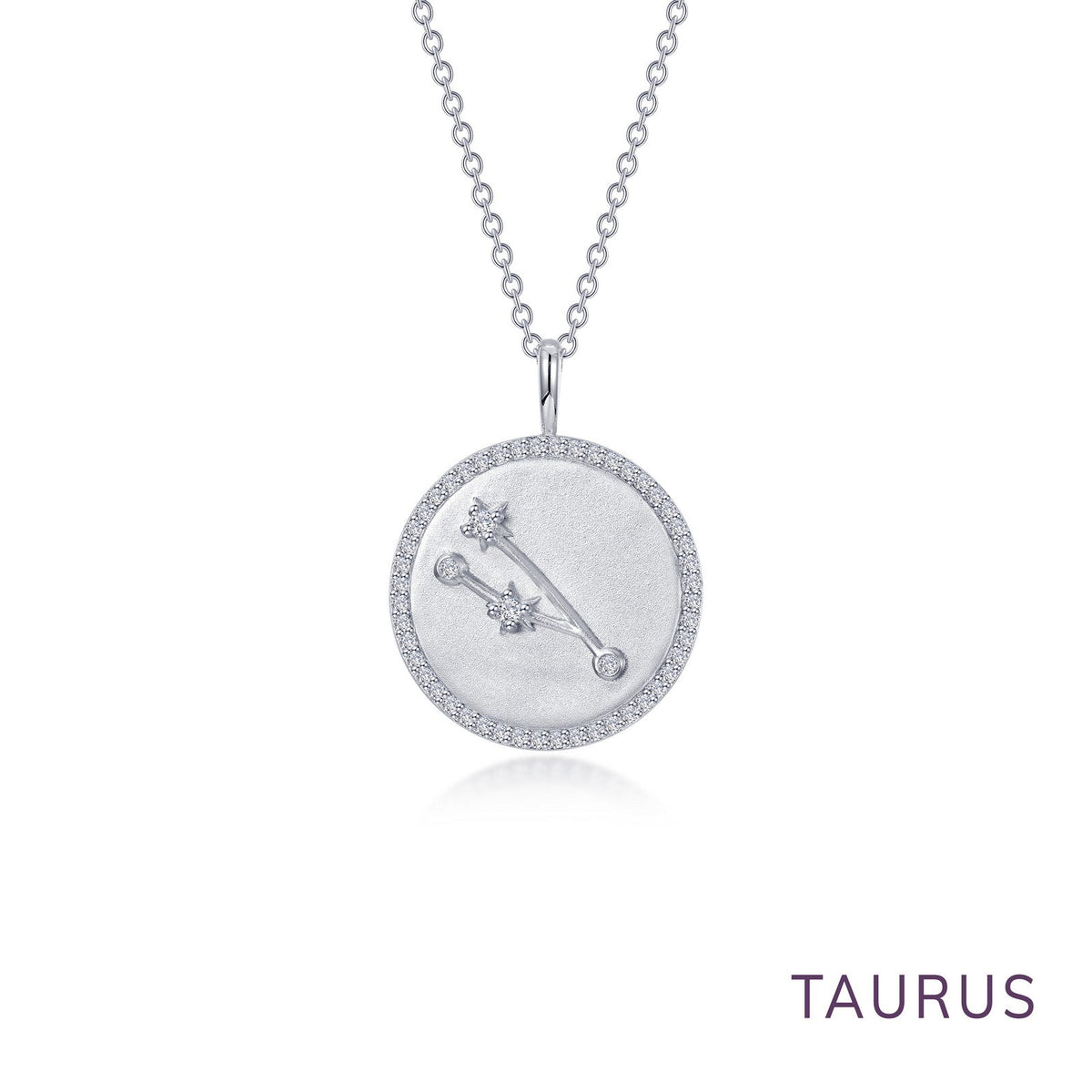 Lafonn Simulated Diamond Zodiac Constellation Coin Necklace - Taurus P0297CLP20