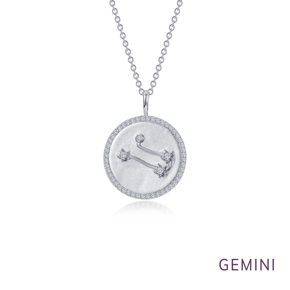 Lafonn Simulated Diamond Zodiac Constellation Coin Necklace - Gemini P0298CLP20