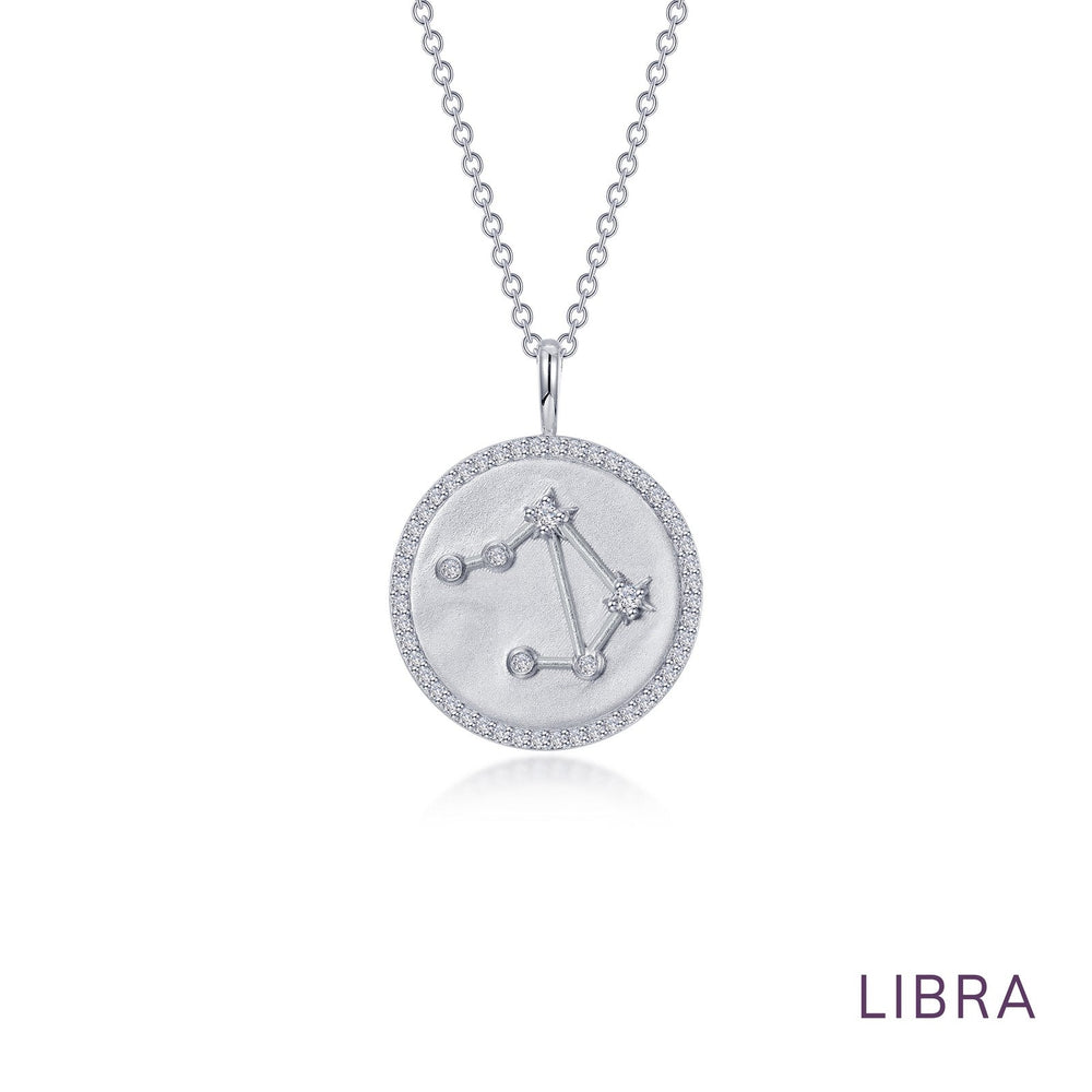 Lafonn Simulated Diamond Zodiac Constellation Coin Necklace - Libra P0302CLP20