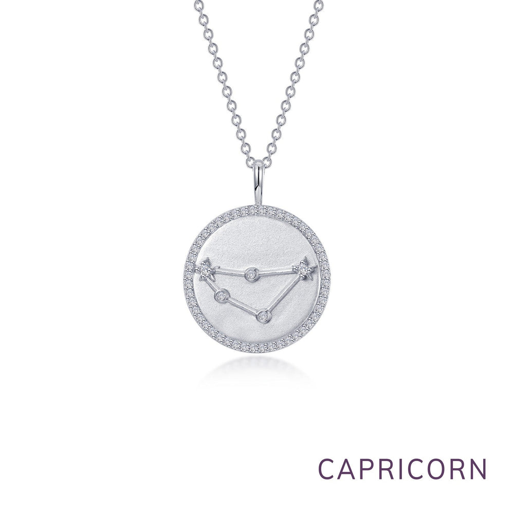 Lafonn Simulated Diamond Zodiac Constellation Coin Necklace - Capricorn P0305CLP20