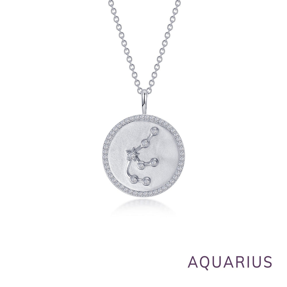 Lafonn Simulated Diamond Zodiac Constellation Coin Necklace - Aquarius P0306CLP20