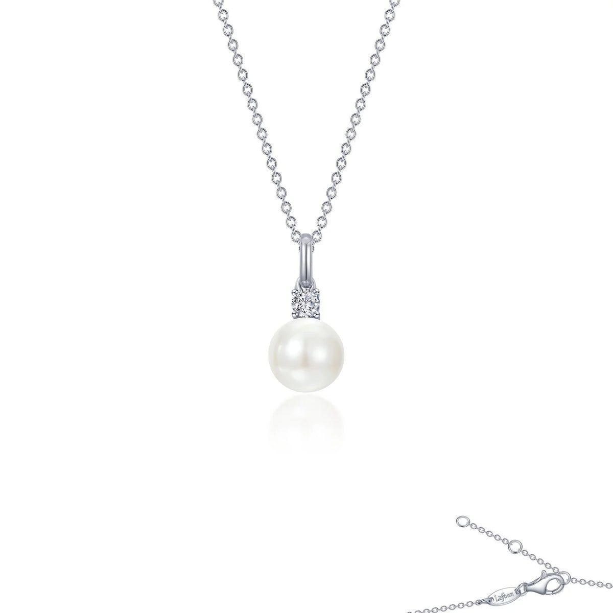 Lafonn Simulated Diamond Cultured Freshwater Pearl Necklace P0313PLP