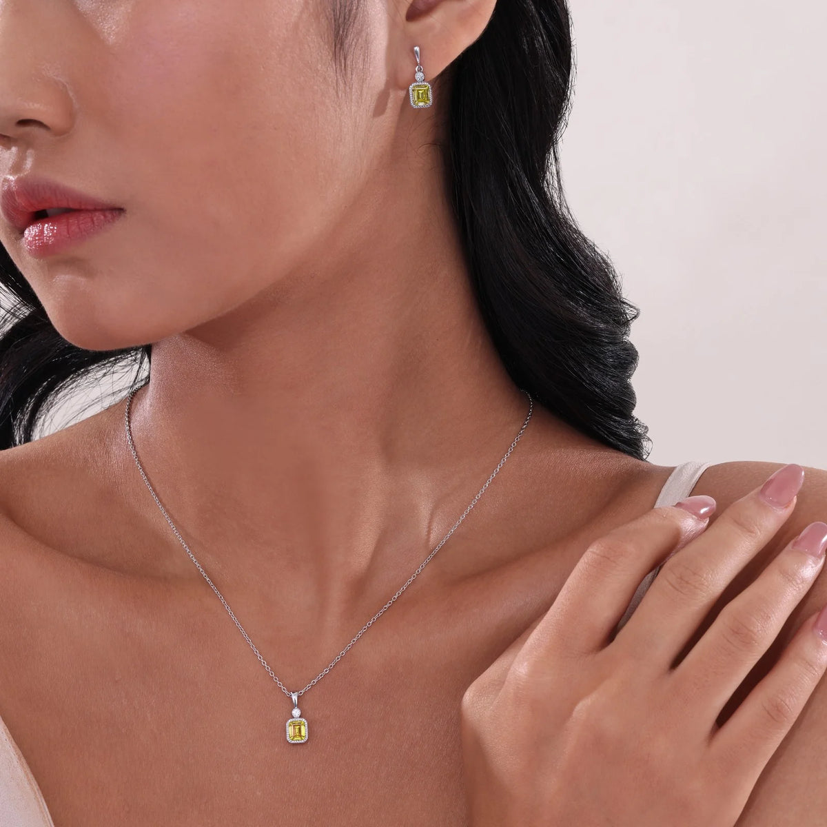Lafonn Simulated Diamond &amp; Canary Drop Necklace P0314CAP20
