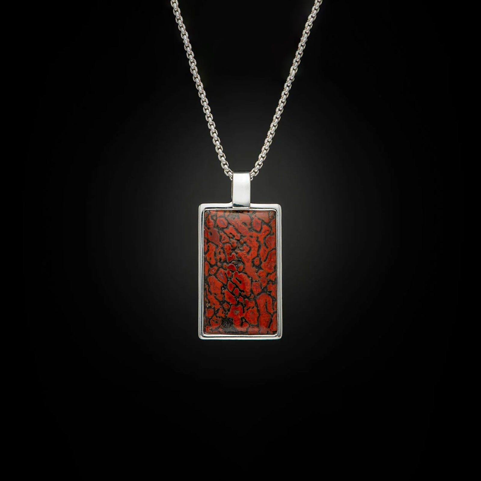 William Henry Dino Shift Dog Tag Pendant w/ 22" Chain