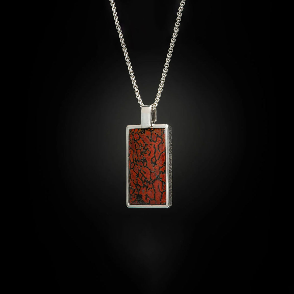 William Henry Dino Shift Dog Tag Pendant w/ 22" Chain