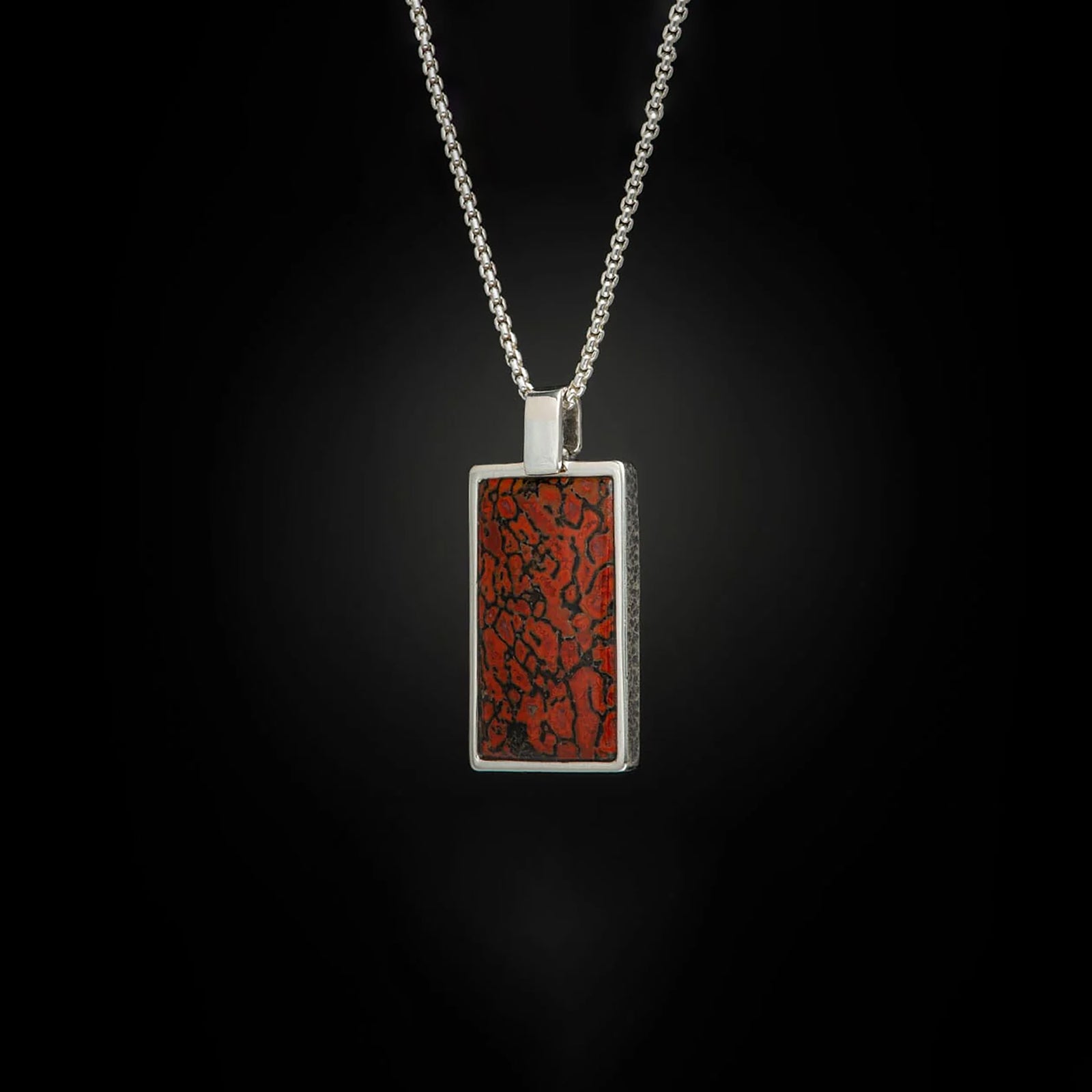 William Henry Dino Shift Dog Tag Pendant w/ 22" Chain