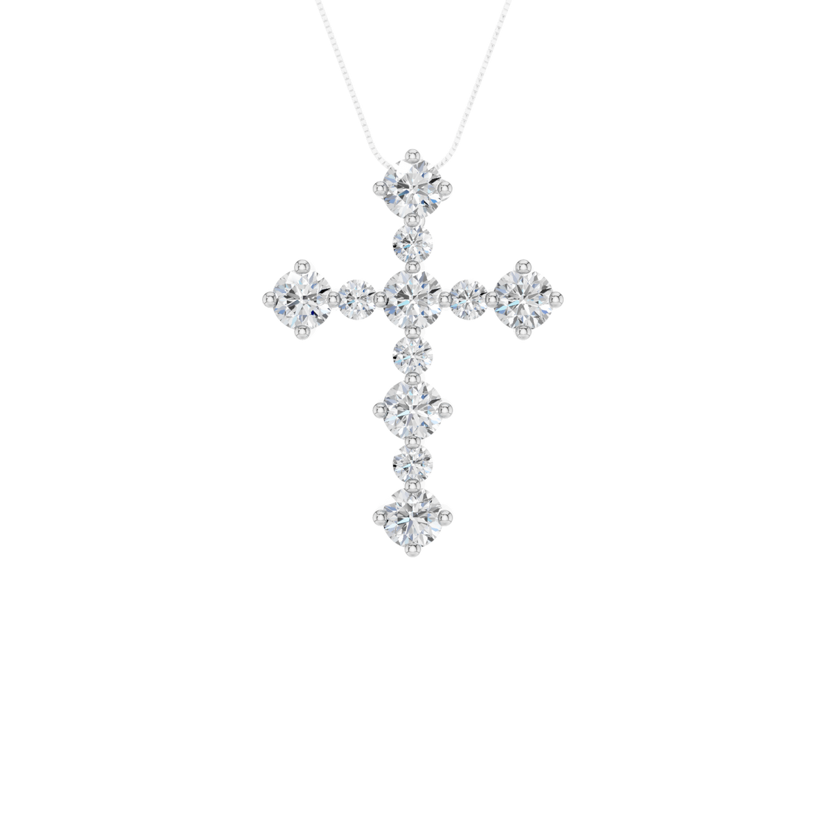 14K White Gold 0.75 ctw Lab Grown Diamond Cross Pendant