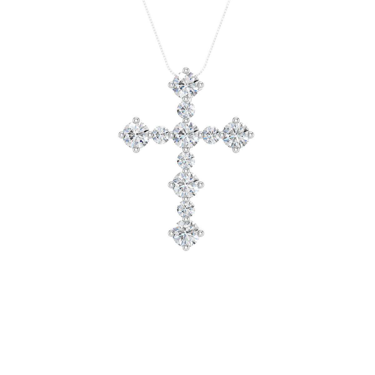 14K White Gold 0.75 ctw Lab Grown Diamond Cross Pendant