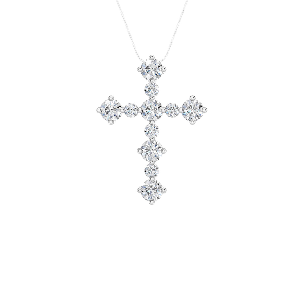 14K White Gold 0.75 ctw Lab Grown Diamond Cross Pendant