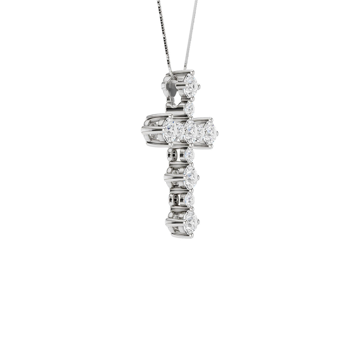 14K White Gold 0.75 ctw Lab Grown Diamond Cross Pendant