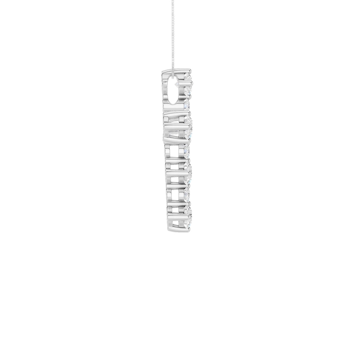 14K White Gold 0.75 ctw Lab Grown Diamond Cross Pendant