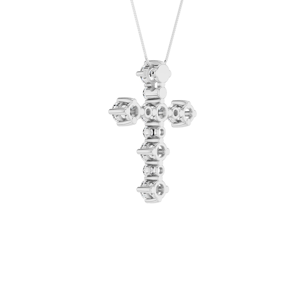 14K White Gold 0.75 ctw Lab Grown Diamond Cross Pendant