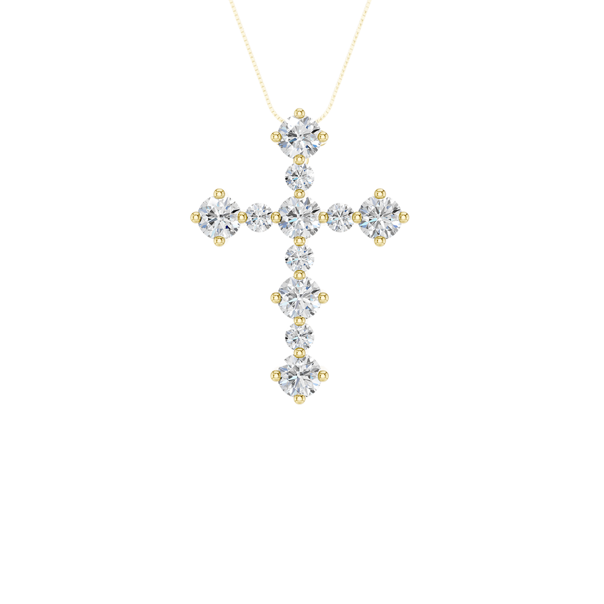 14K Yellow Gold 0.75 ctw Lab Grown Diamond Cross Pendant
