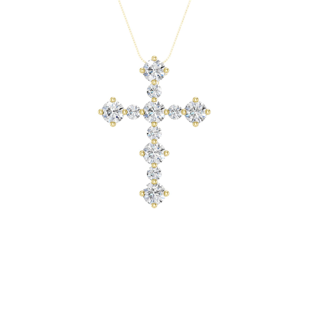 14K Yellow Gold 0.75 ctw Lab Grown Diamond Cross Pendant